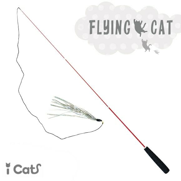 【 猫 おもちゃ 】iCat FLYING CAT 釣りざお猫じゃらし グリッターテープ