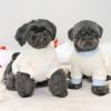 シーズー5.4kg(首26/胴38/丈38cm)のつぶくんは「Bブラウンフリースセット」フリースタンクDMを着用
