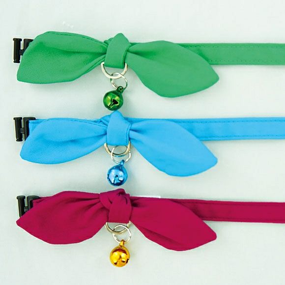 【 猫 首輪 安全 】iCat moscape キティカラー 結びリボン×無地 防虫 メール便OK