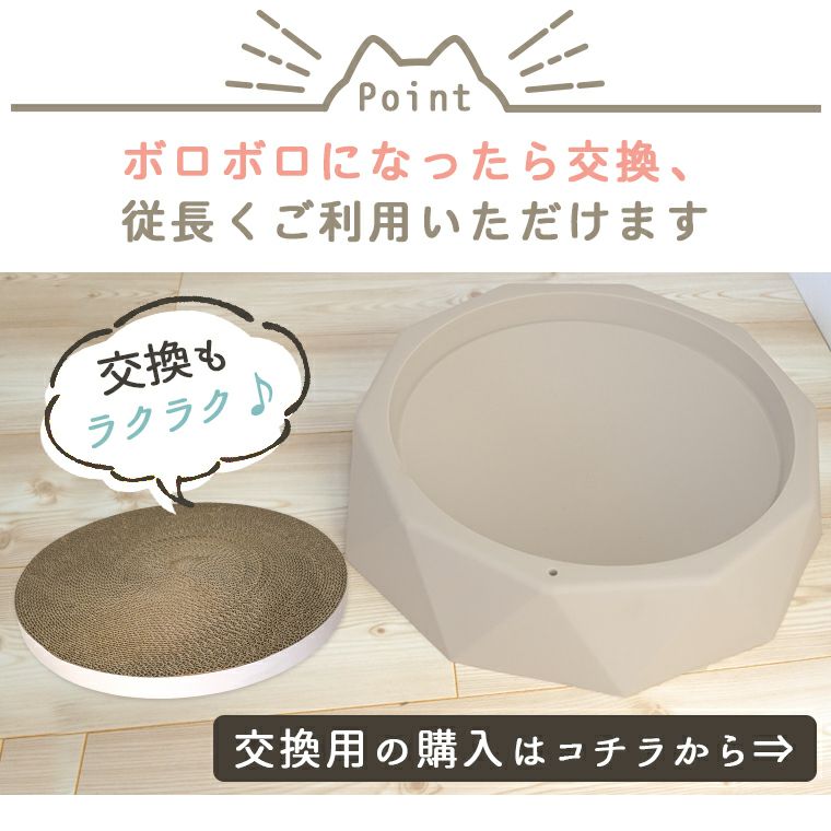 段ボールがボロボロになったら交換、長くご使用いただけます