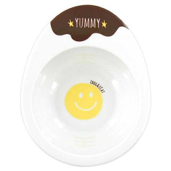 【 犬 猫 フードボウル 】IDOG&ICAT オリジナル ドゥーエッグフードボウル スマイリーエッグ