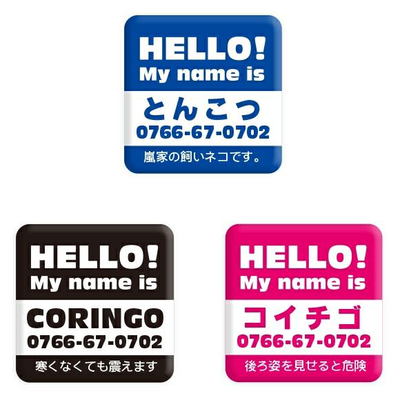 【 迷子札 犬 猫 】IDOG&ICAT オリジナルネームタグ 迷子札 角丸 ハロー メール便OK