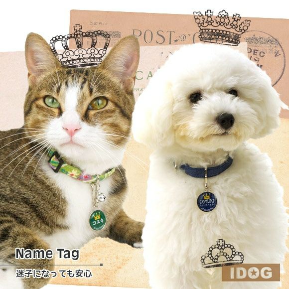 Idog Icat本店 Idog Icatオリジナル ネームタグ 迷子札クラウン 犬猫ペット用