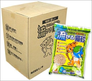 【 猫砂 トイレ 】ヒノキ 地球に優しい ひのきとおからの流せる猫砂 8L×7袋セット