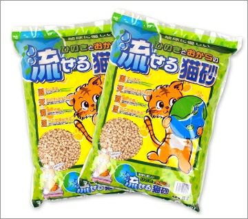 【 猫砂 トイレ 】地球に優しい ひのきとおからの流せる猫砂 8L×2袋セット
