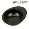 【 犬 フードボウル 】IDOG&ICAT オリジナル ドゥーエッグフードボウル 無地ブラック