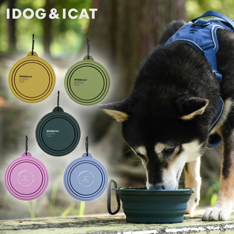 IDOG&ICAT 折り畳みシリコンフードボウル- IDOG&ICAT|ペット 犬 フード