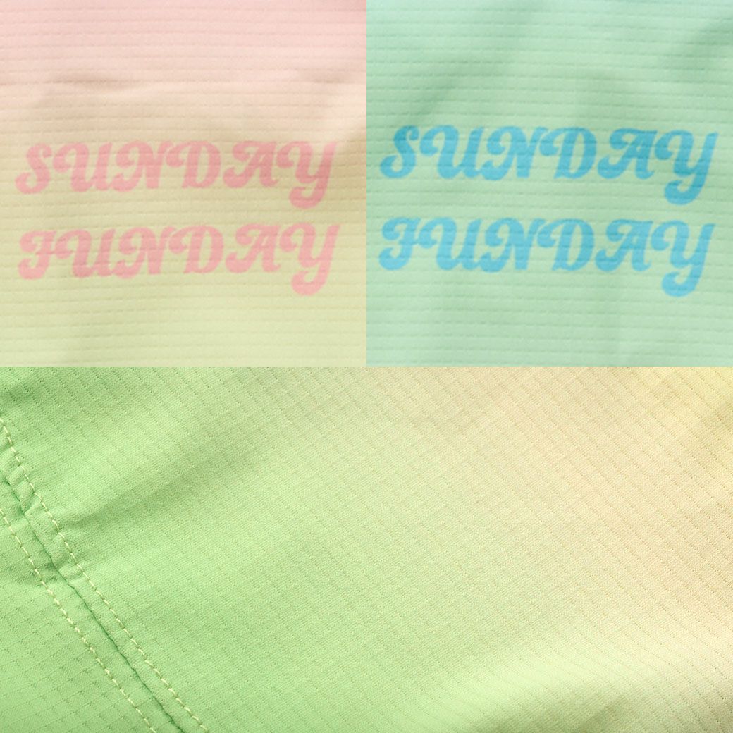 爽やかなグラデーションSUNDAYFUNDAYのロゴを入れました。