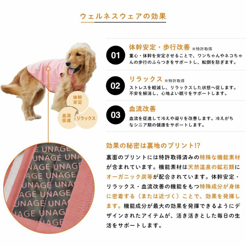 iDog UNAGE 中大型犬用 ウェルネスウェア 後開きタンク-犬猫