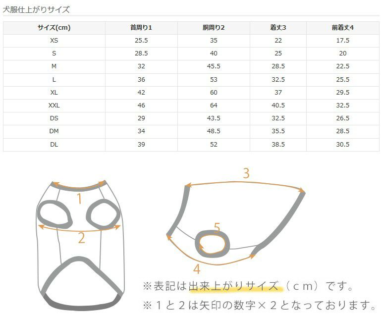 サイズ表