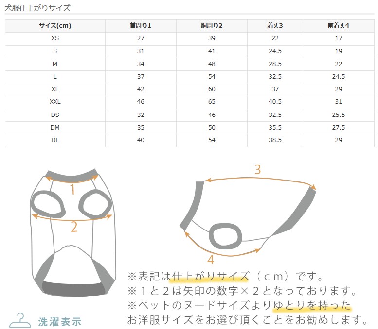 お洋服サイズ