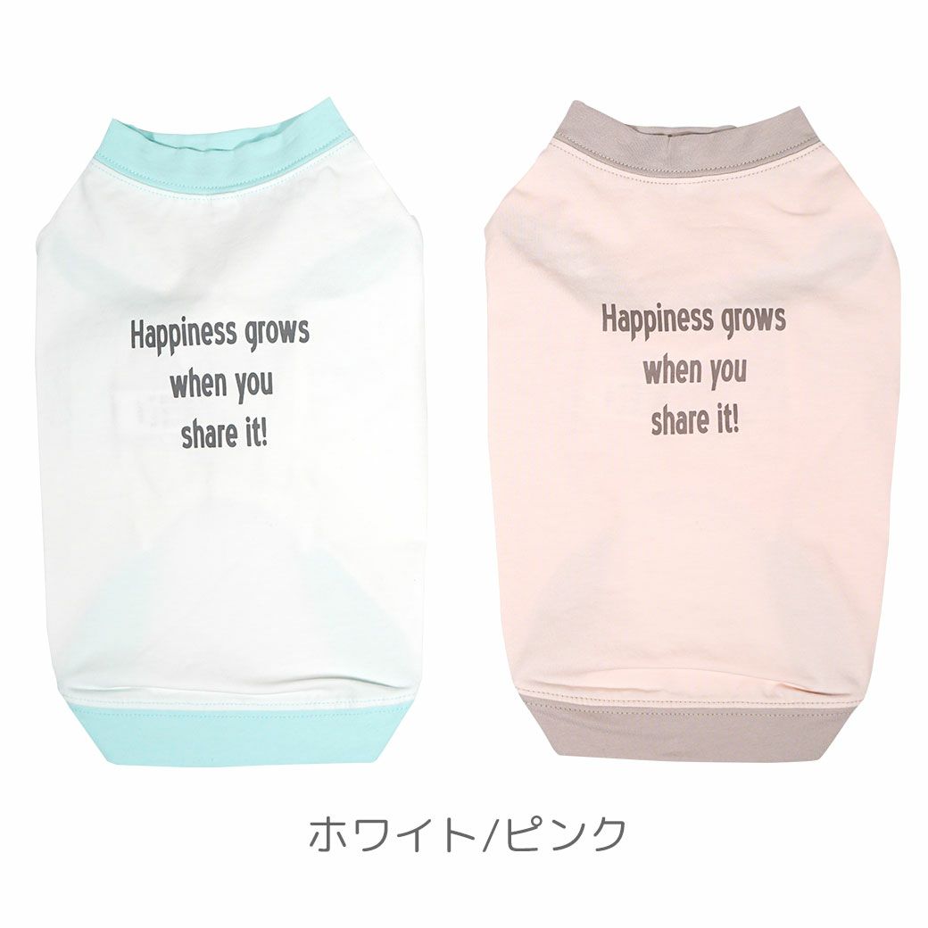 ホワイト、ピンクの２色展開のTシャツ