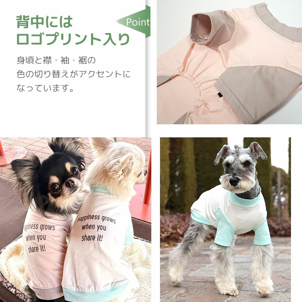 背中にはロゴプリント入り。身頃と襟・袖・裾の色の切り替えがアクセント