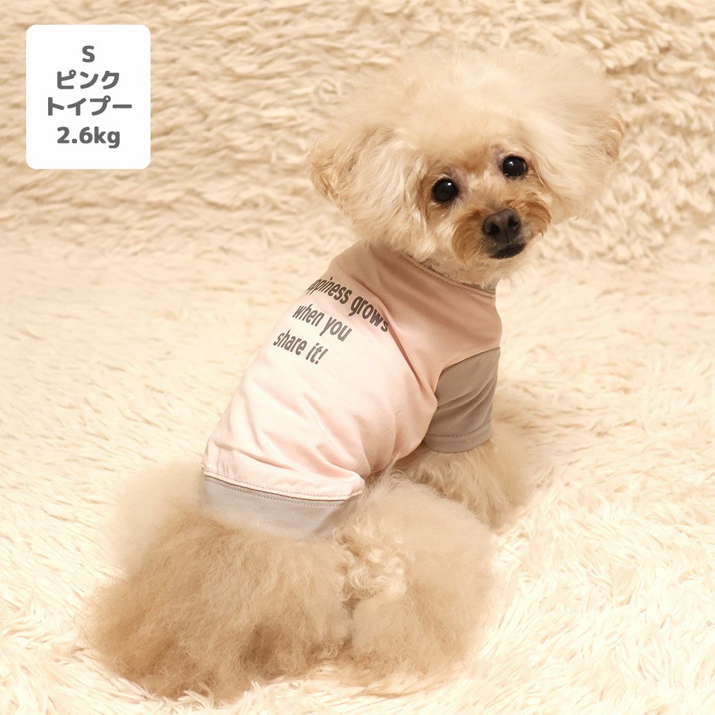 トイプー2.6kg(首20/胴32/丈25cm)のマイちゃんはピンクのSを着用