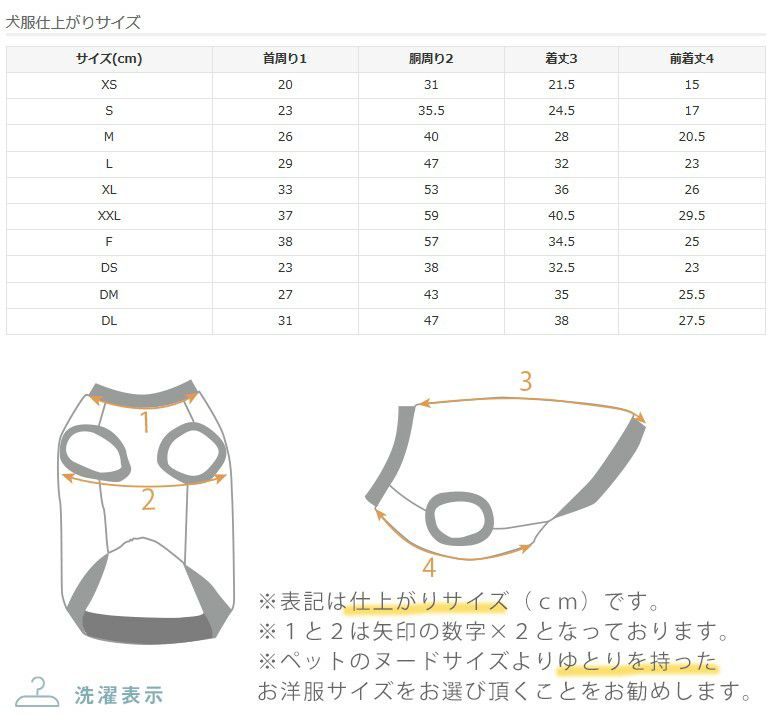 サイズ表