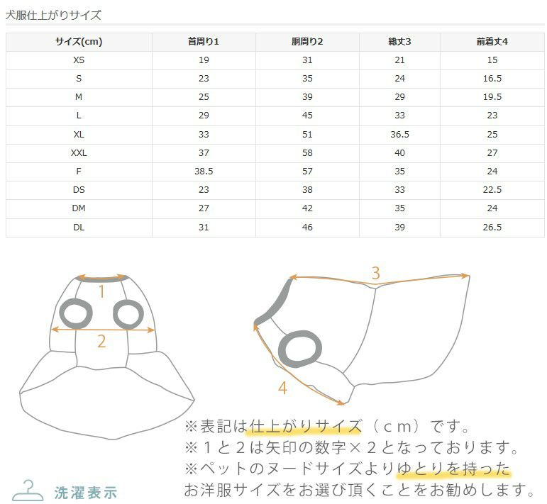 サイズ表