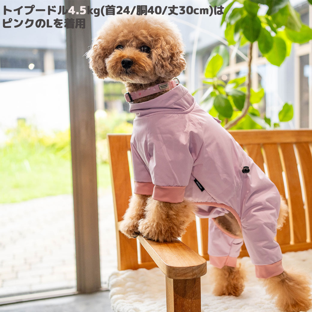 ミニチュアシュナウザー8.0kg(首30/胴48/丈37cm)のマハロくんはフォレストのXXLを着用