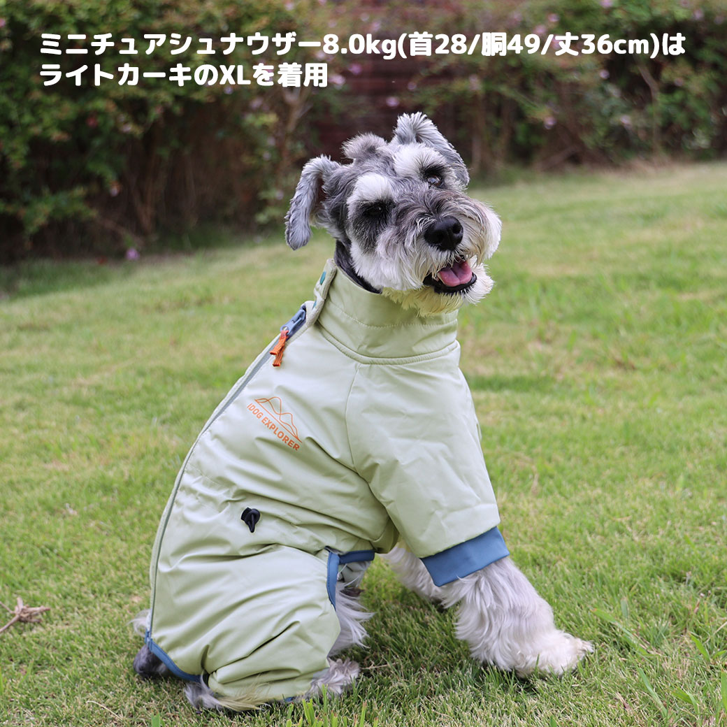 ミニピン2.7kg(首20/胴36/丈23.5cm)のルナちゃんはラベンダーパープルのMを着用