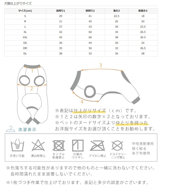 お洋服サイズ