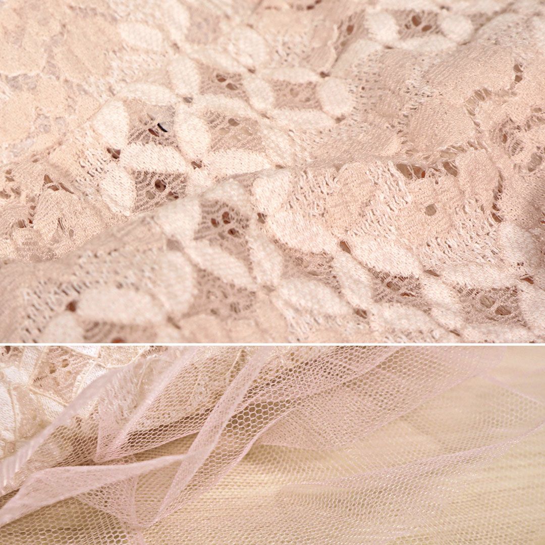 透け感のある花柄レース素材