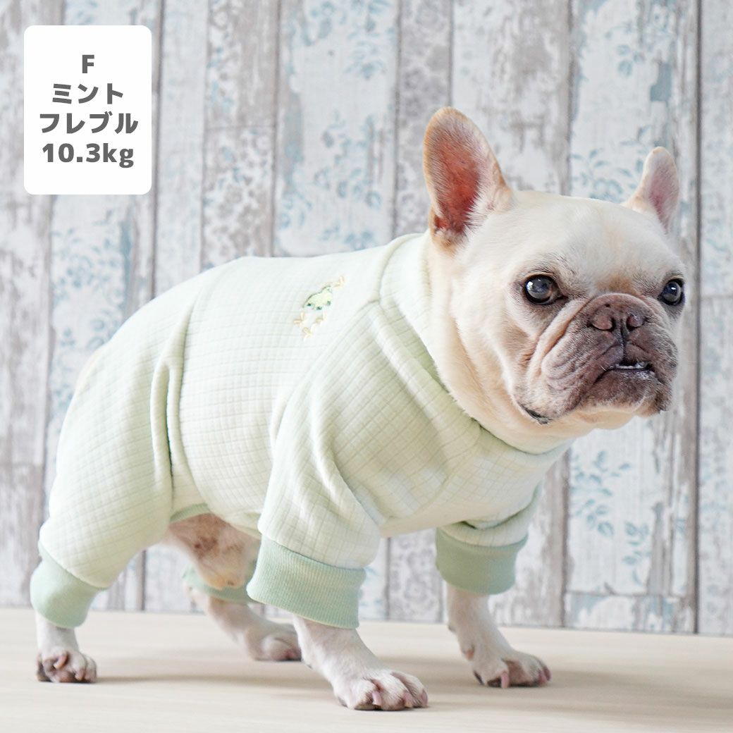 フレブル10.3kg(首38/胴56/丈34cm)のブランくんはミントのFを着用