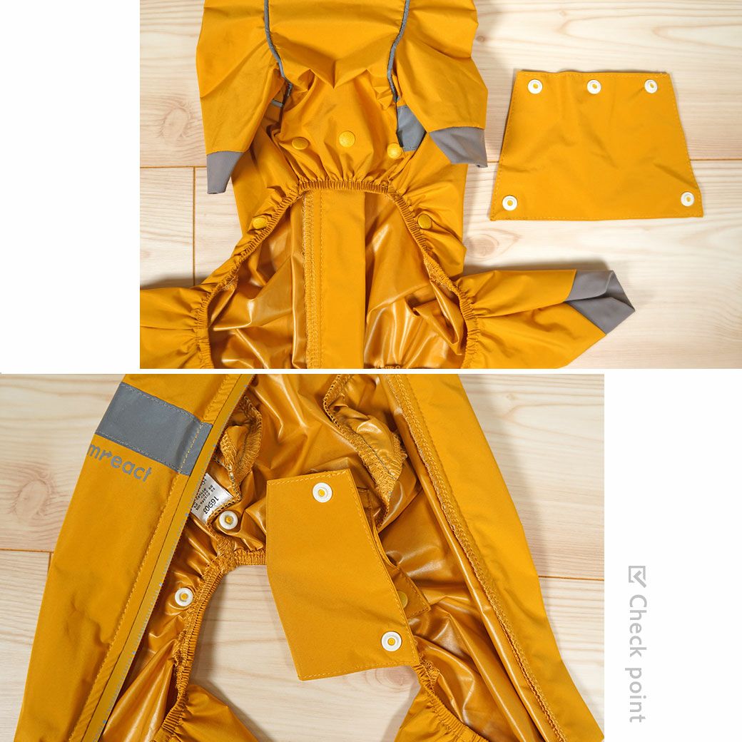 お腹カバー付きのレインウェア