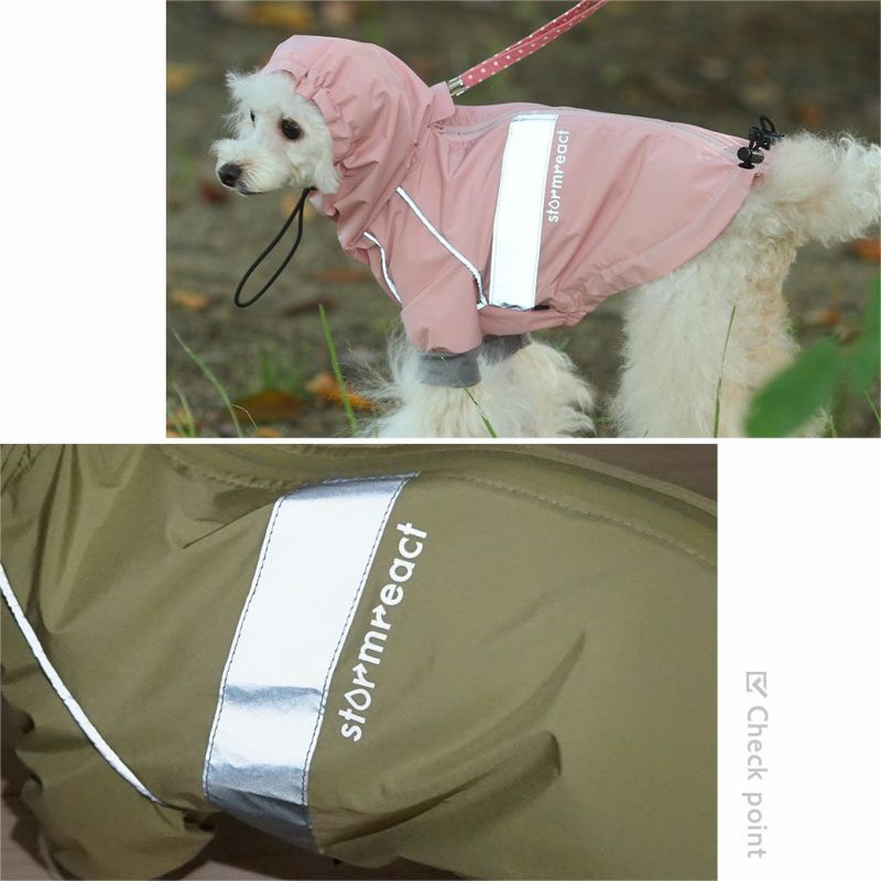 iDog STORM REACT 完全防水後開きレインジャケット-犬猫ペット