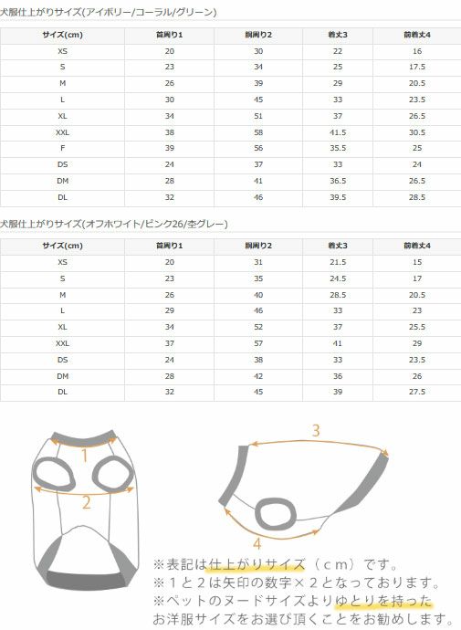 サイズ表