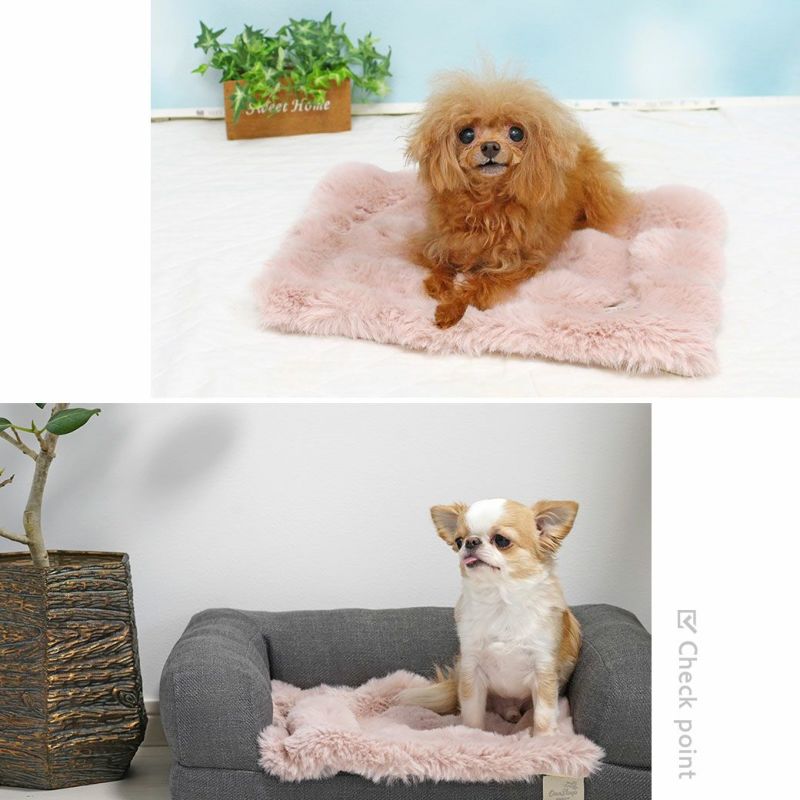 IDOG&ICAT ブロックファー敷パッド Sサイズ 滑り止め付き アイドッグ