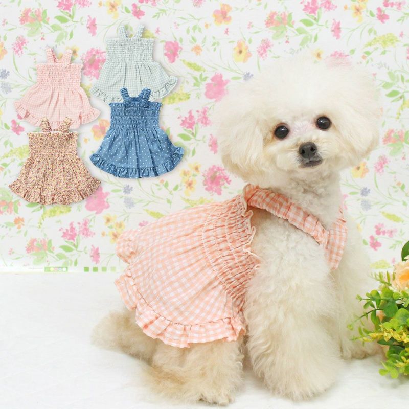 iDog MOSCAPE ギャザーフリルワンピ iDog fleur 防蚊 アイドッグ-犬猫