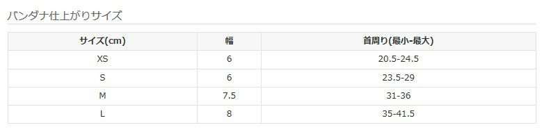 サイズ表
