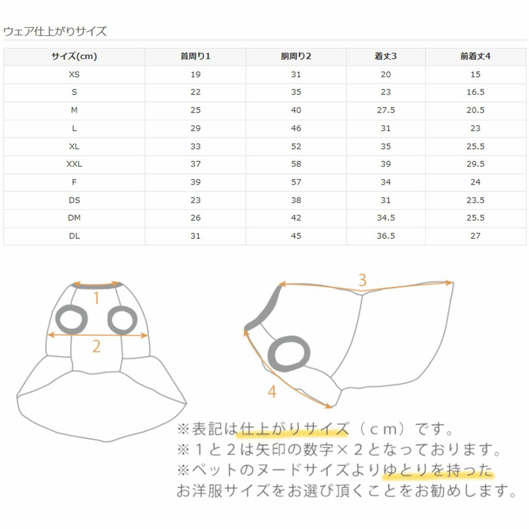 サイズ表
