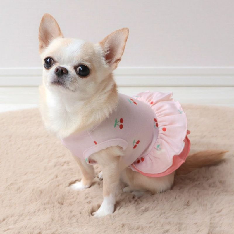 iDog iDog×Kurimu チェリーフリルタンク アイドッグ-犬猫ペット