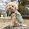 トイプー4.6kg(首25/胴40/丈34cm)のフク丸くんはモスグリーンのLを着用