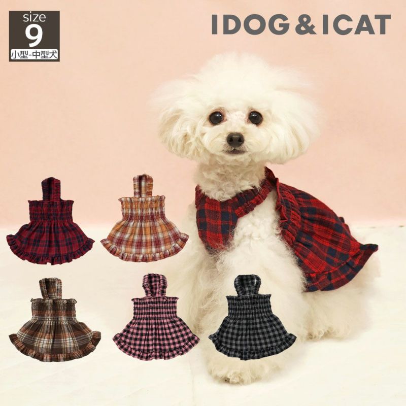 iDogfleurギャザーフリルワンピアイドッグ