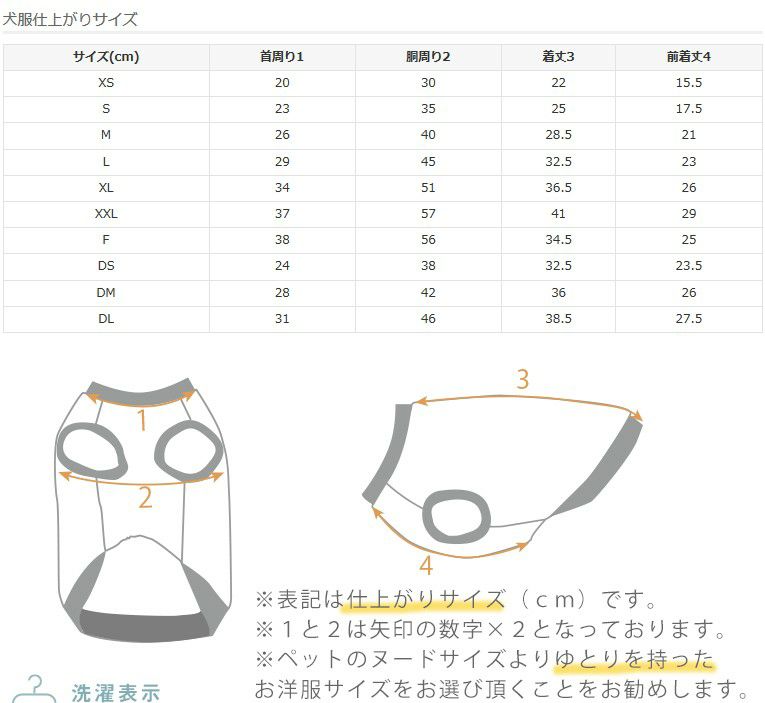 サイズ表