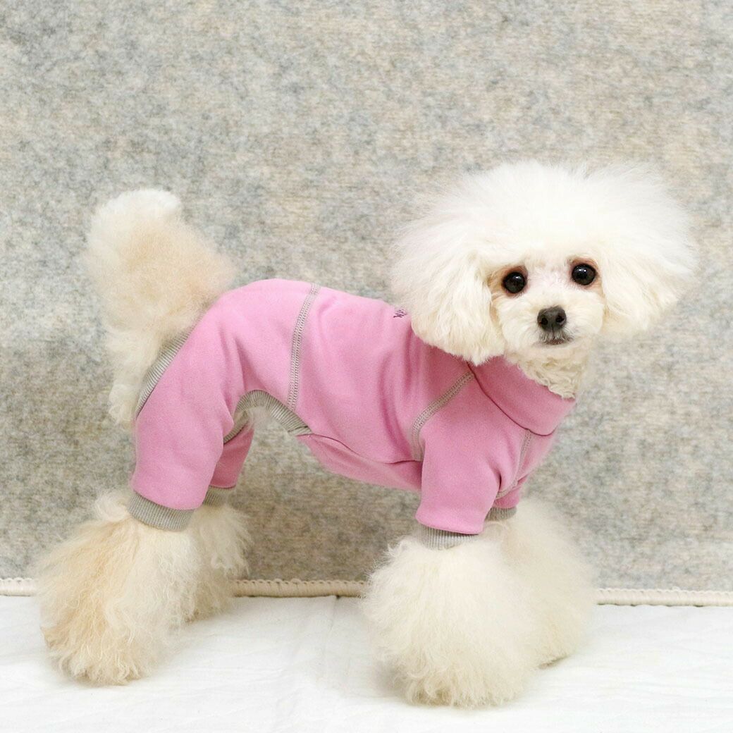 トイプー1.9kg(首17/胴29/丈22cm)のメリナちゃんはピンクのSを着用