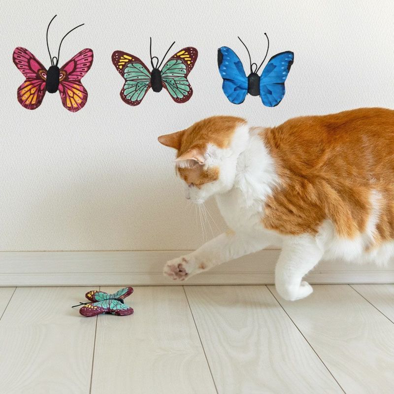 iCat ちょうちょ カシャカシャとキャットニップ入り アイキャット-犬猫