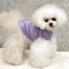 トイプー1.2kg(首15/胴26/丈19cm)のマユリちゃんはラベンダーのXSを着用
