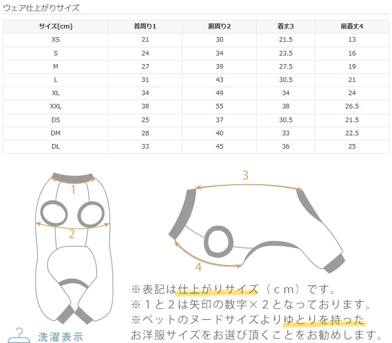 サイズ表