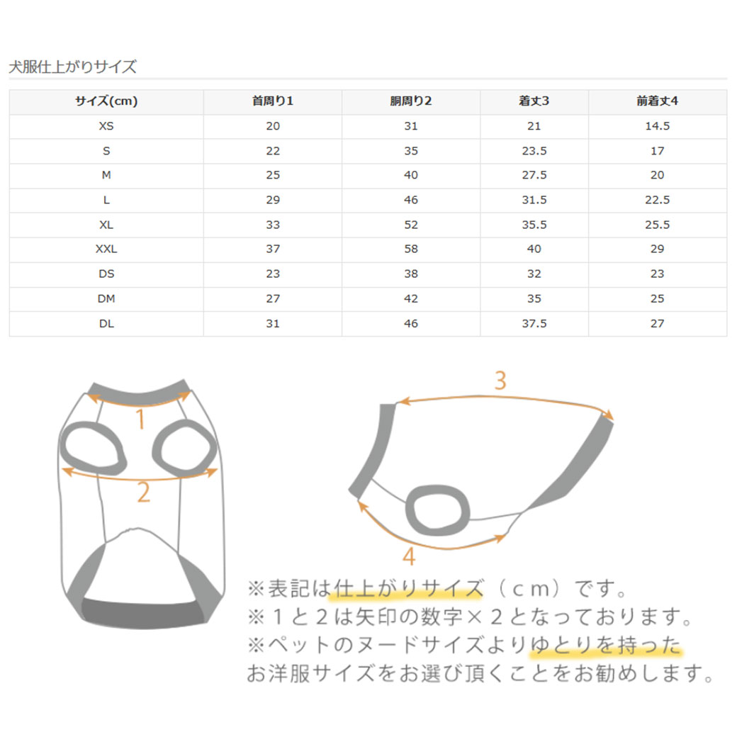 サイズ表
