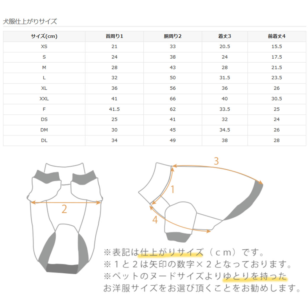 サイズ表