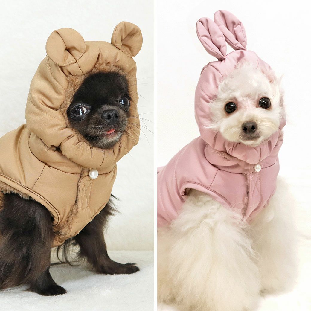お耳付きのかわいい愛犬用アウター