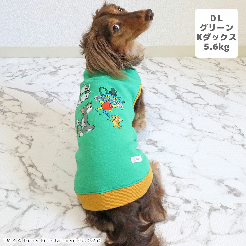 カニヘンダックス5.6kg(首35/胴43/丈37cm)のハクくんはグリーンのDLを着用