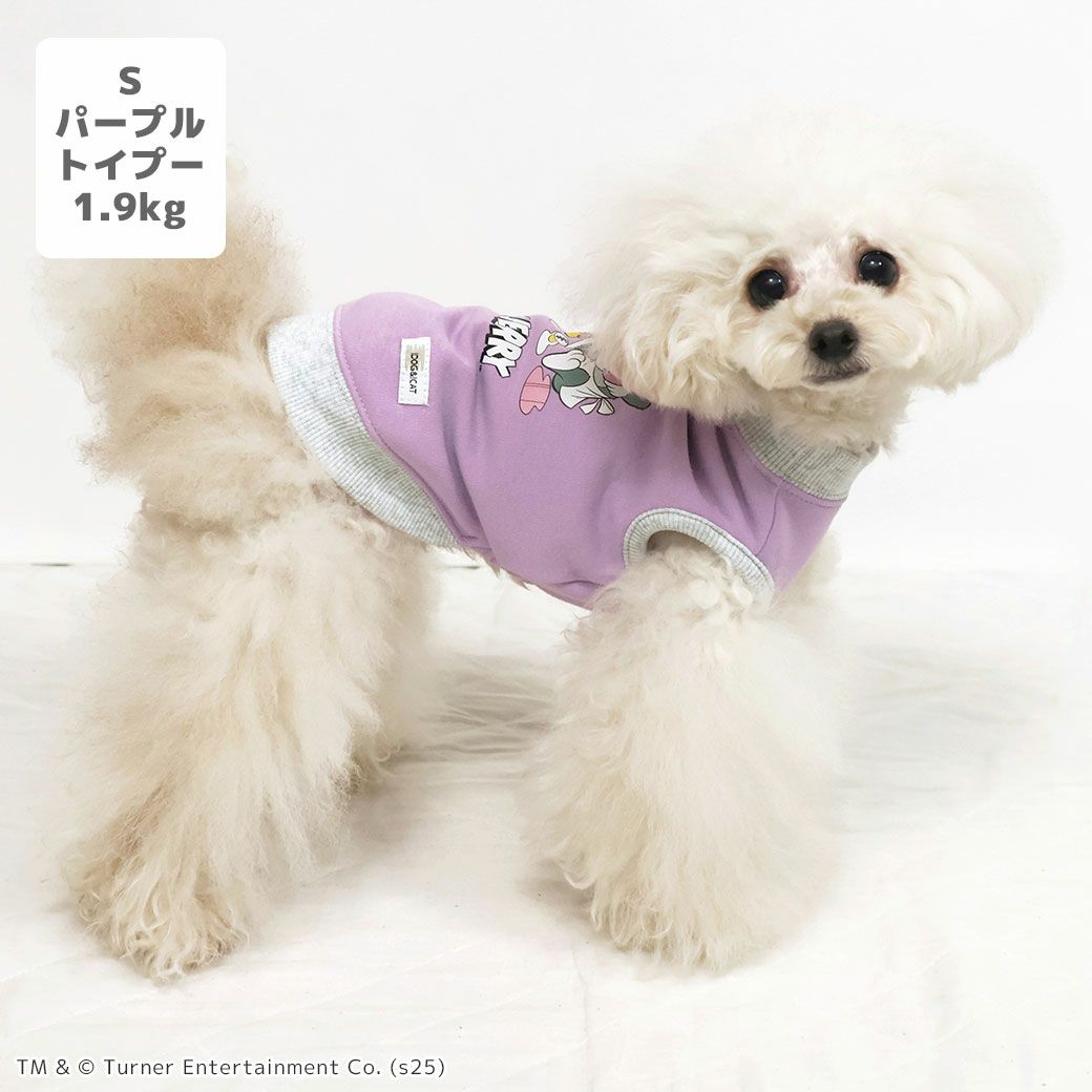 トイプー1.9kg(首17/胴29/丈22cm)のメリナちゃんはパープルのSを着用