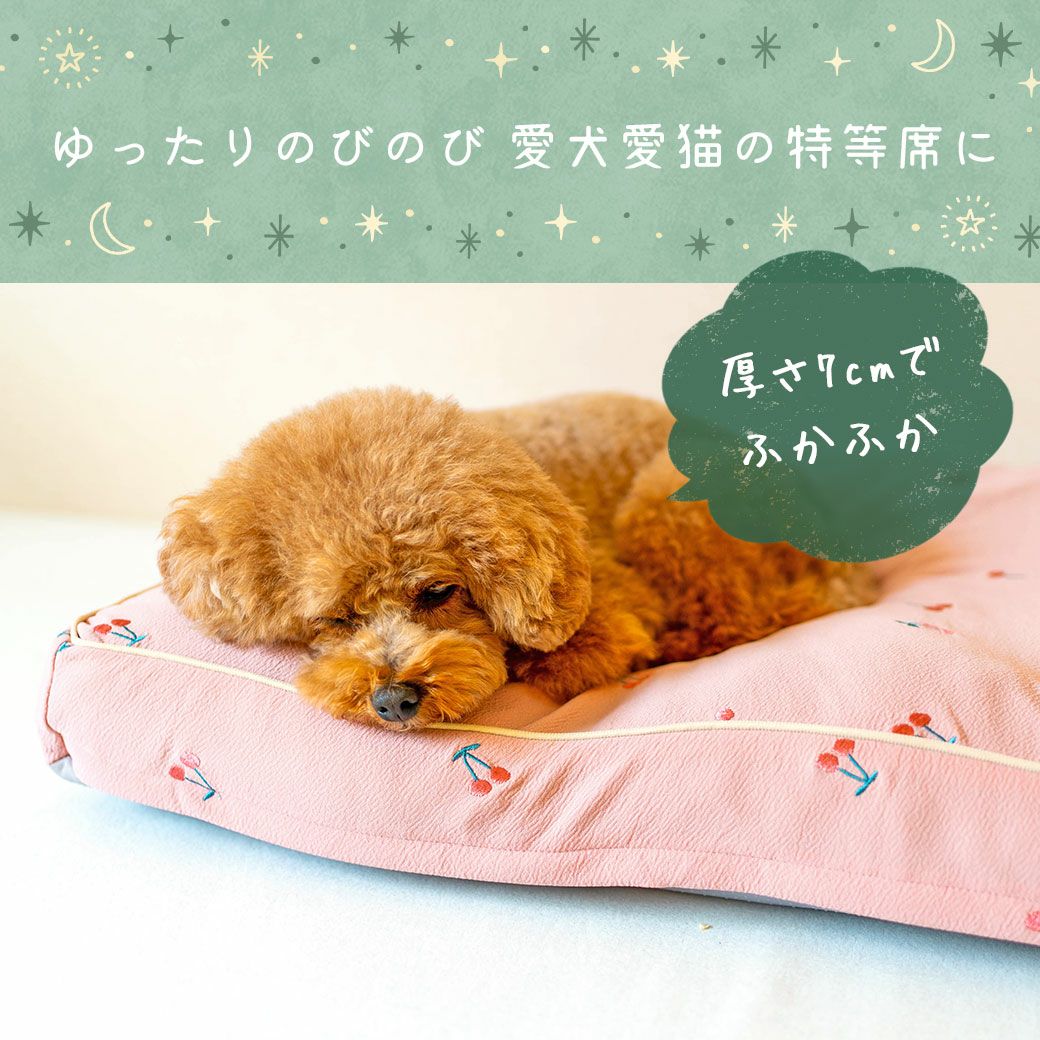 厚さ7cmのふかふか感で愛犬の特等席に