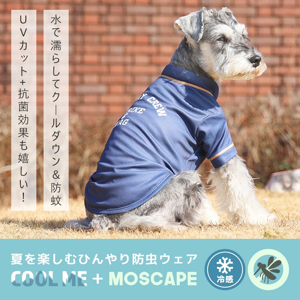 iDog COOL ME+MOSCAPE ベースボールシャツ 冷感 ひんやり 防蚊 アイ