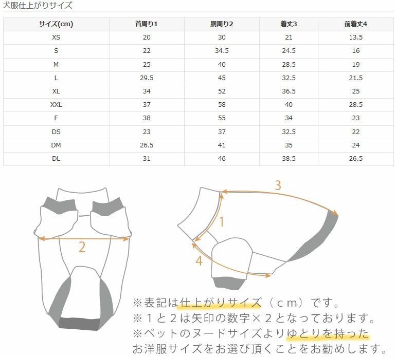 サイズ表