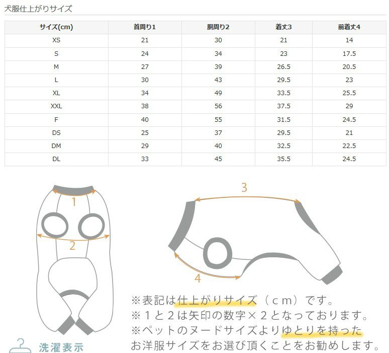 サイズ表